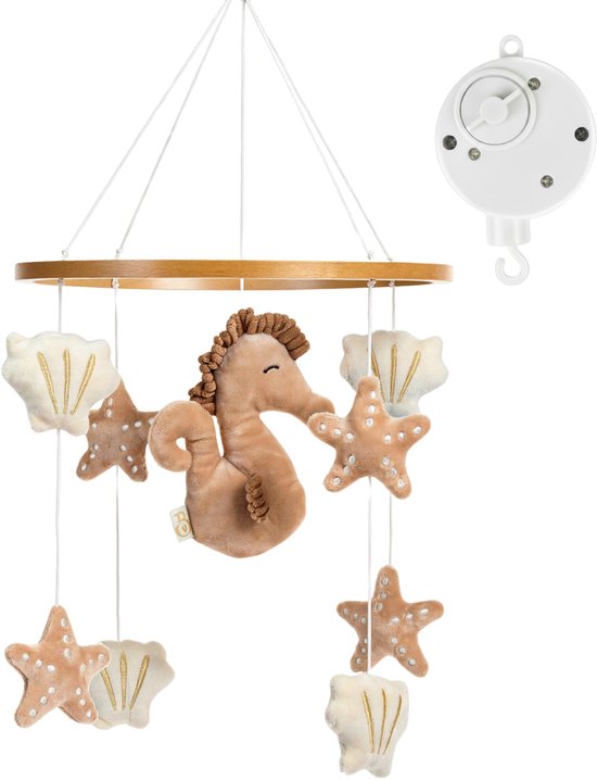 Babiem® Zoë - Muziekmobiel Baby - Zeepaardje - Incl. Muziekdoosje - Muziekhanger - Boxmobiel - Muziekdoosje Baby - Geen Batterijen Nodig