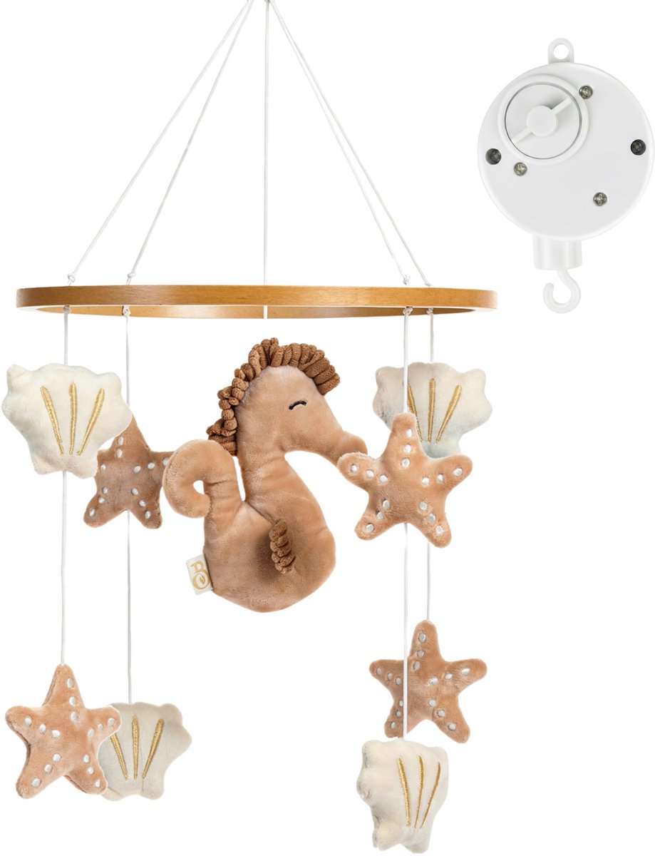 Babiem® Zoë - Muziekmobiel Baby - Zeepaardje - Incl. Muziekdoosje - Muziekhanger - Boxmobiel - Muziekdoosje Baby - Geen Batterijen Nodig