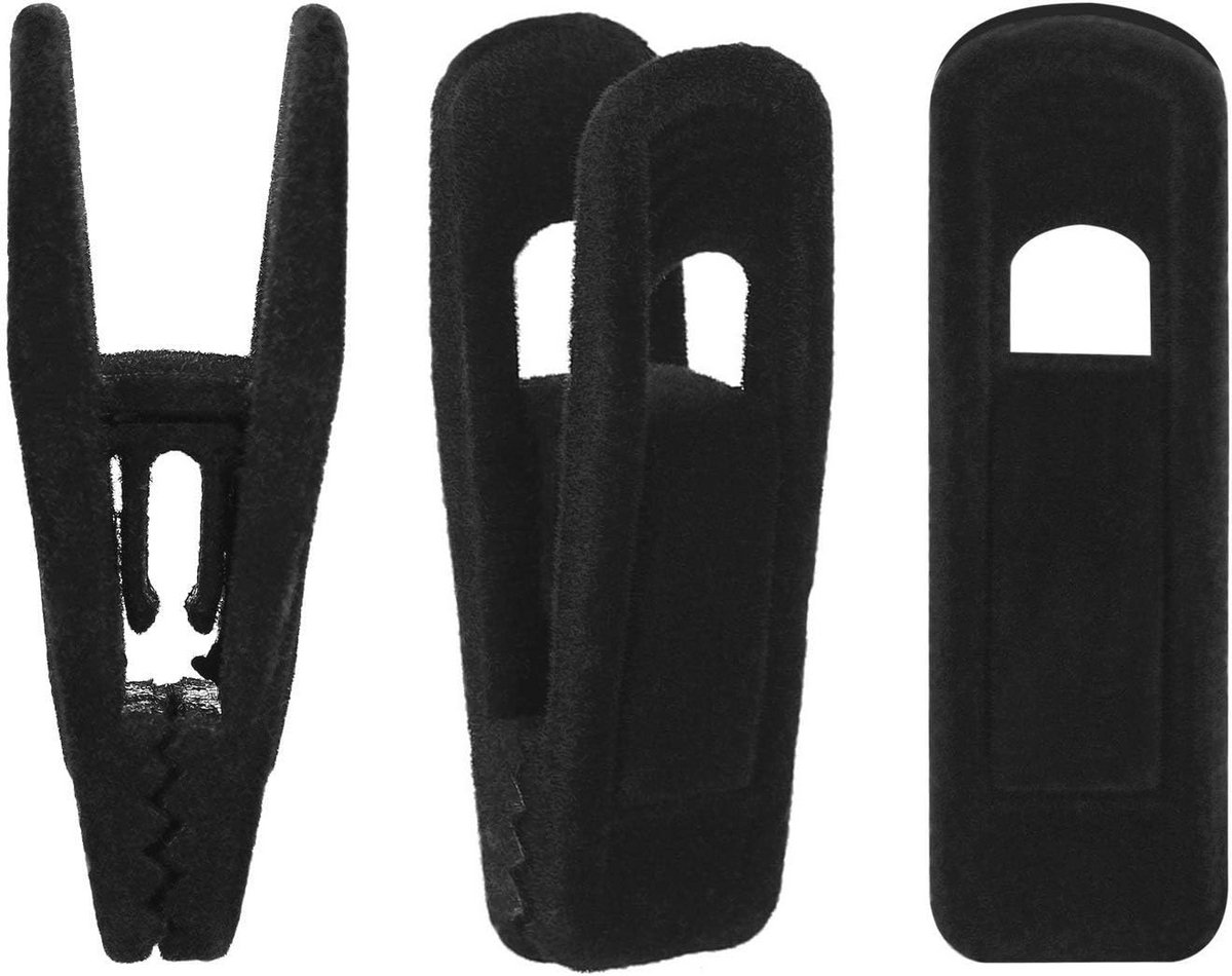 Fluwelen Hangers Clips - 24 Stuks Zwart - Sterke Kledingclips voor Slim-Line Kleding