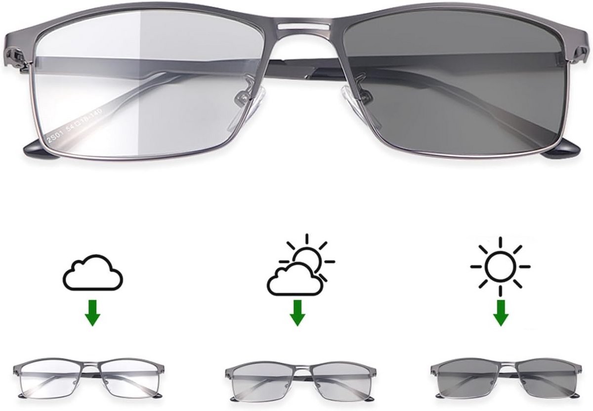 Bifocale Leesbril met Blokkerende Blauwlichtfilter en UV400 Bescherming voor Dames en Heren - Comfortabele Zonnebril voor Binnen en Buiten
