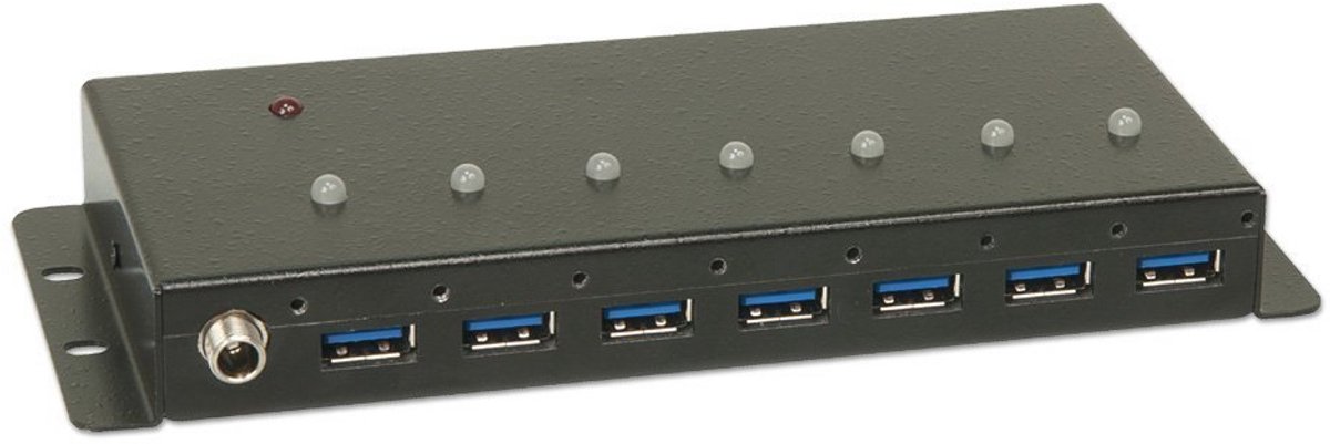 Metalen 7-poorts USB 3.0-hub in het zwart
