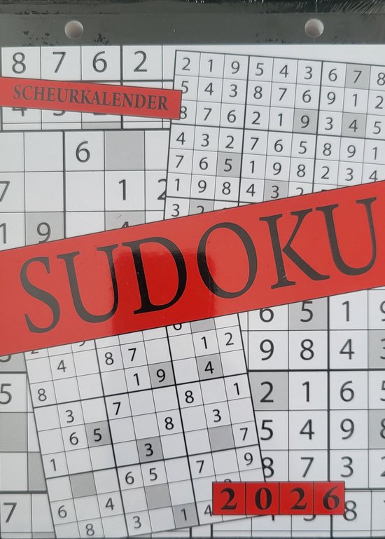 Scheurkalender Sudoku 2026 - Kalender met sudoku's cijferpuzzels op 3 niveaus