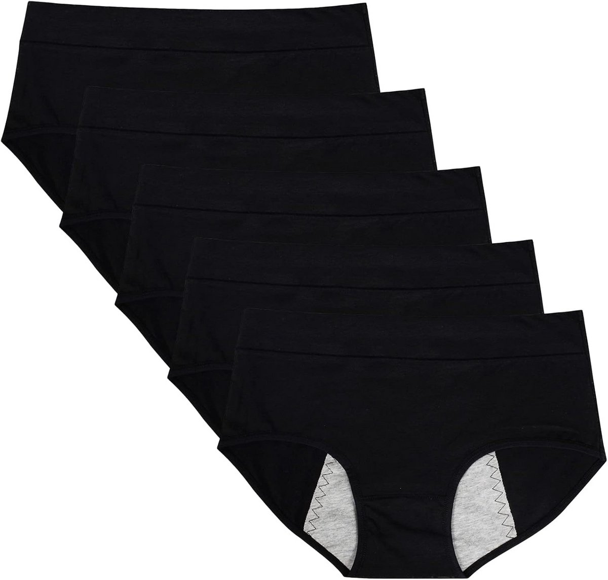 Lekkervrij Menstruatieondergoed Dames Katoen Comfortabele Hipster - Verpakking van 5