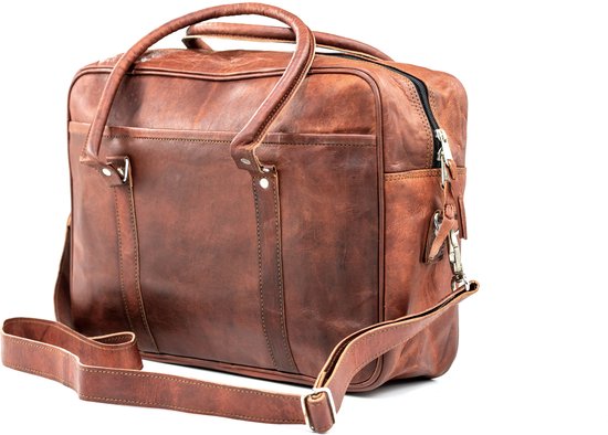 Sacoche Messenger Handgemaakt OnceDoce® 'Montevideo' Urban Vintage pour laptop 15 pouces – 37x28x10 cm – Format A-4 – Numéro de modèle 0114
