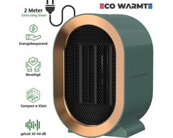 Eco Warmte® Premium Elektrische Verwarming - Elektrische Kachel - Ventilatorkachel - Keramische Kachel - Luxe Heater - 2 Standen - 800/1200 Watt - LED Indicatie - Groen