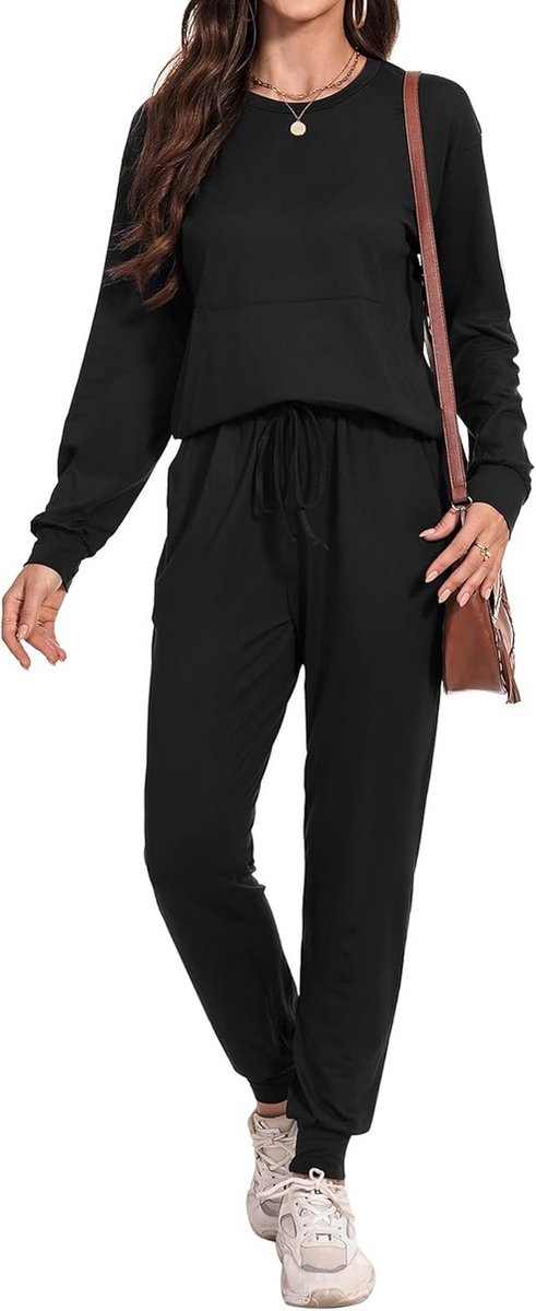 Casual Tweedelige Set voor Dames - Pyjama Lange Mouwen en Joggingpak