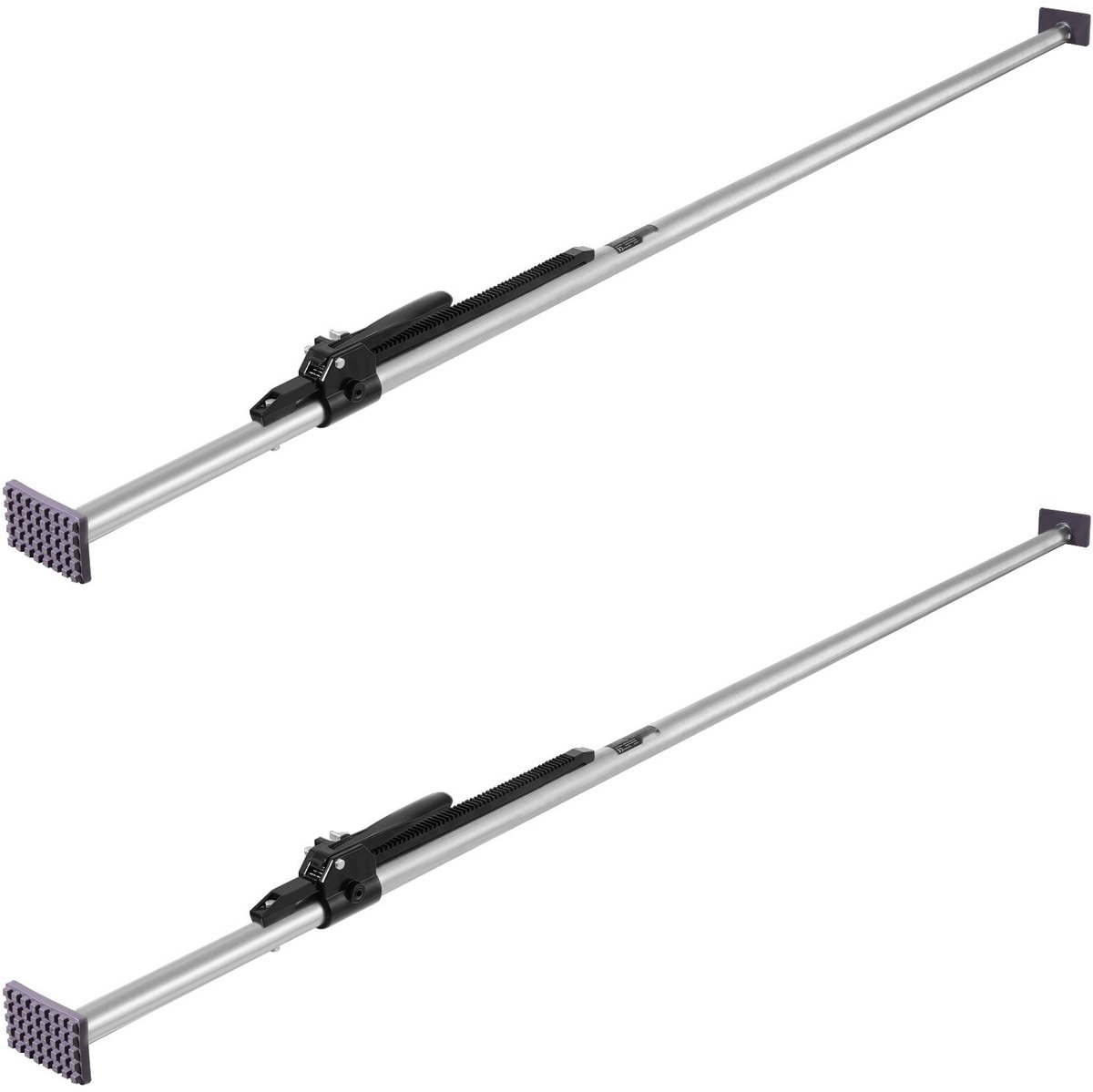 Laadstang met ratel - Uitschuifbare spanstang - Verstelbaar 2261-2641 mm - Staal - Antislip rubberen voeten - Set van 2 - Voor pick-ups, SUV's en minivans
