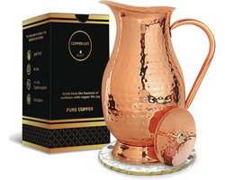 Handgemaakte koperen waterkan 70 oz met deksel en tongschraper