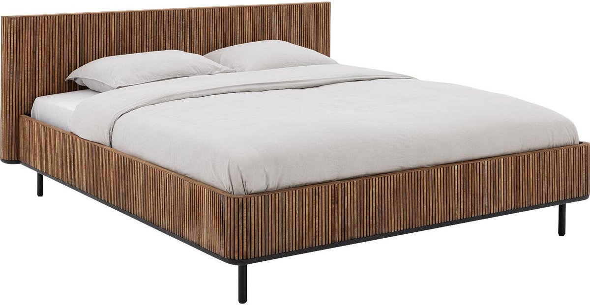 Goossens Bedframe Adel, 160 x 200 cm Hout Teak blank was