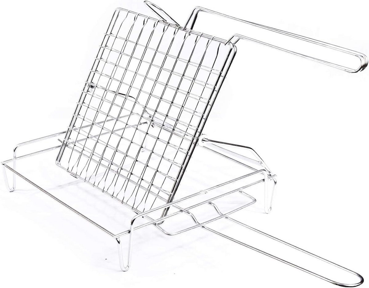 Draaibaar Grillrooster met Klapsysteem - Staal 30 x 40 cm