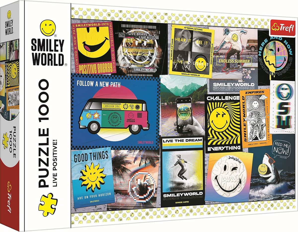 1000 Stukjes Puzzel - Smiley World Collage - Plezier voor Volwassenen en Tieners
