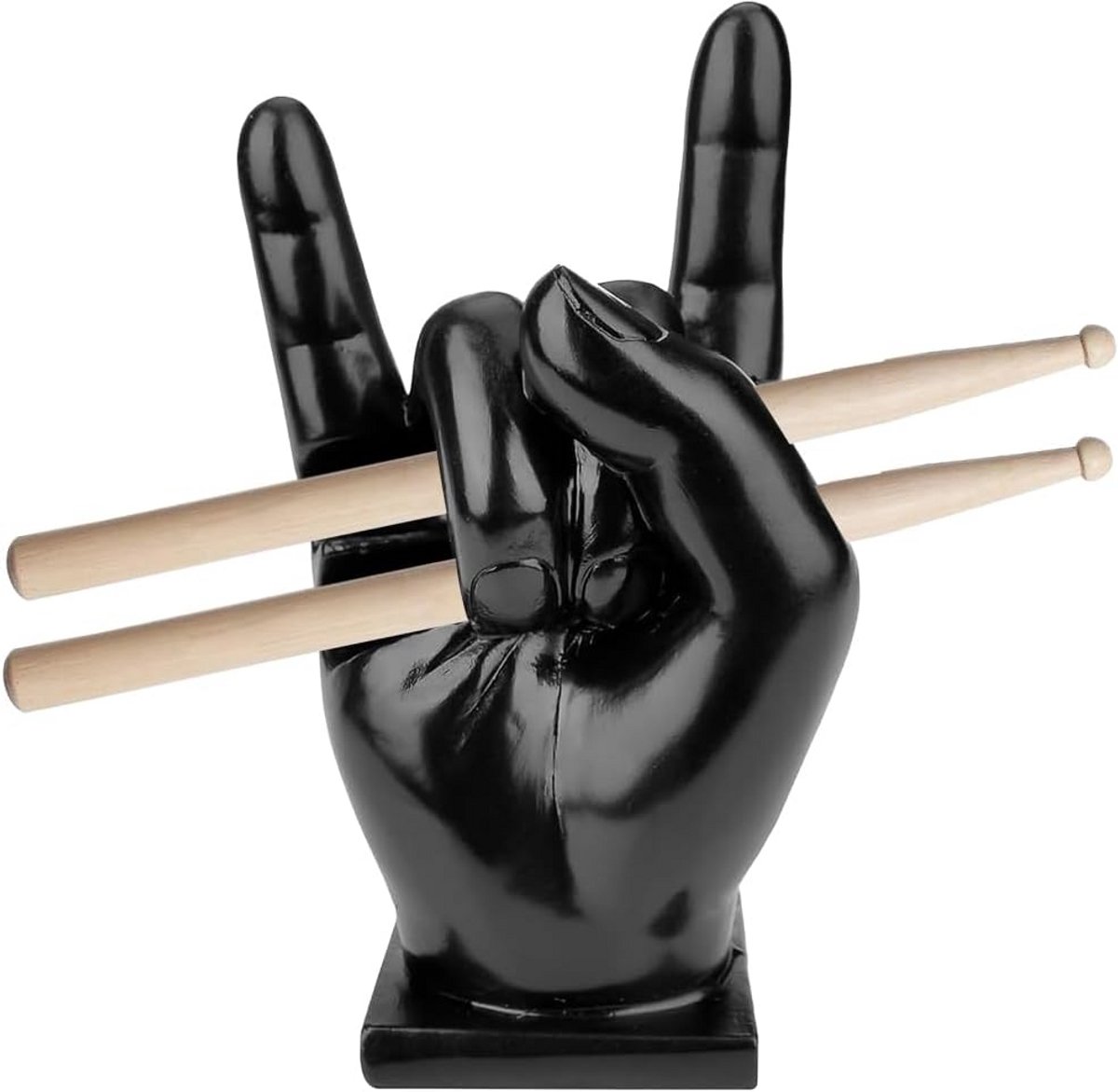 Creatieve Drumstickhouder in Vorm van Rockhand - Zwarte Standaard voor Slagstokken