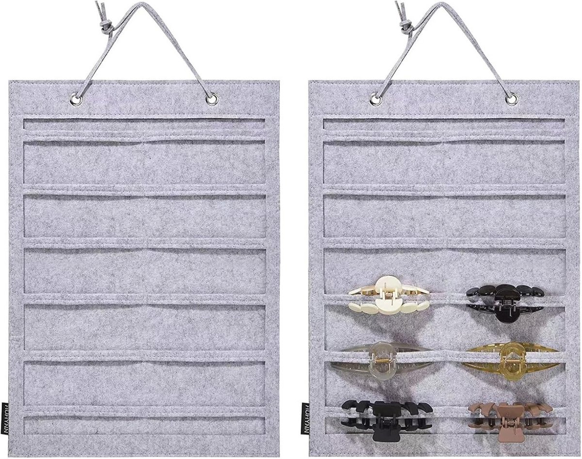 Hangende haarklemmen organizer - 2 stuks muur- en deuraccessoire voor haarclips