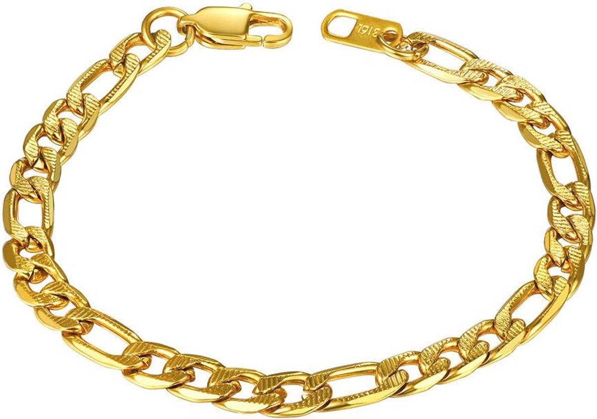 Stainless Steel Figaro Chain Bracelet for Men - Fashionable and Durable