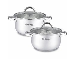 Casseroles de cuisson Kadirelli avec couvercle - Set de 2 - 16/20 cm - Acier inoxydable - Induction