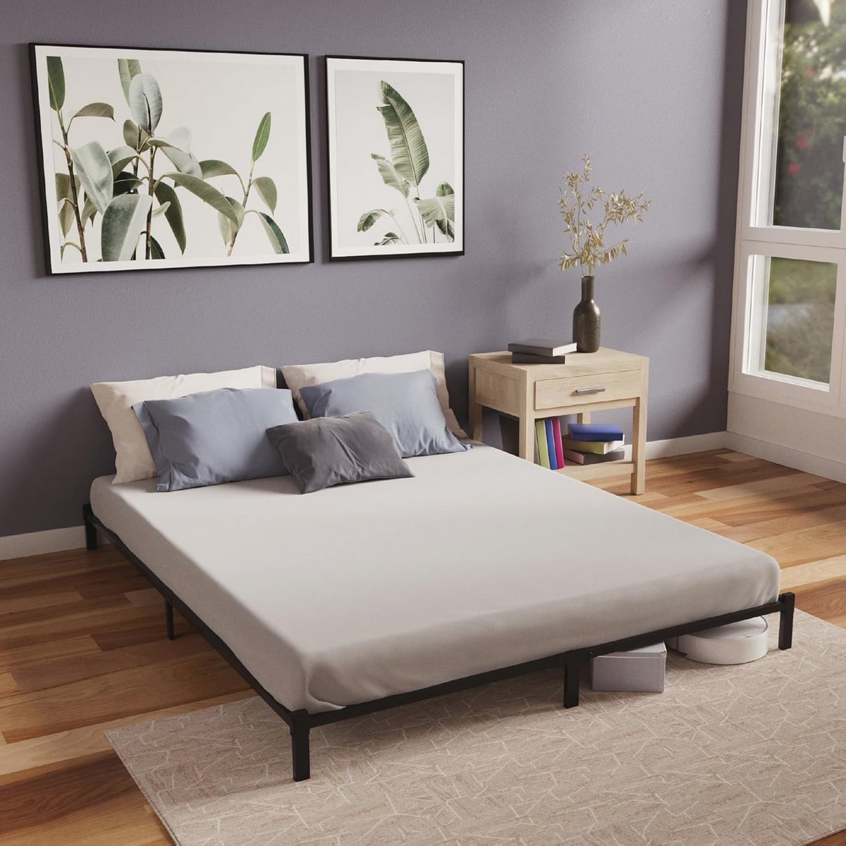 Metalen bed met houten lattenbodem 120x200 cm - Eenvoudige montage en optimaal slaapcomfort