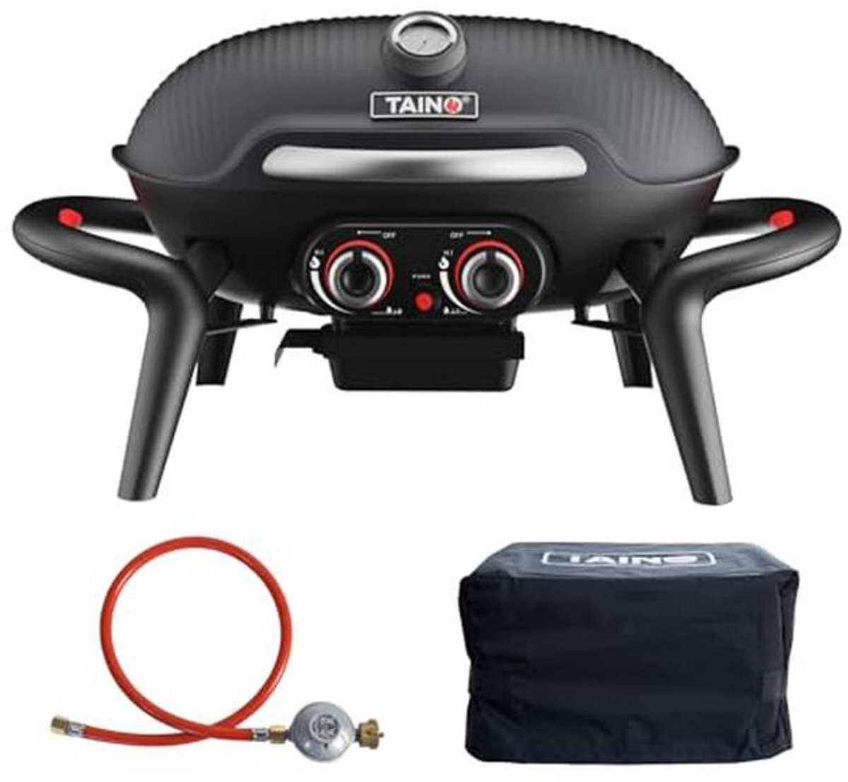 Compacte Gasbarbecueset met Afdekhoes en Gasdrukregelaar voor Balkon en Camping