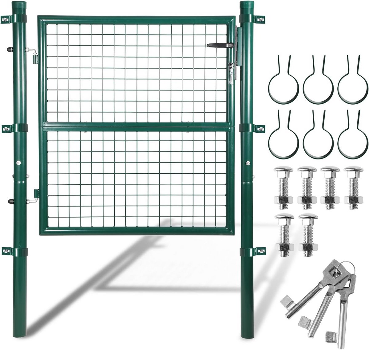 Tuinpoort Groen 125 x 100 cm - Duurzame Hekdeur met Slot voor Tuin