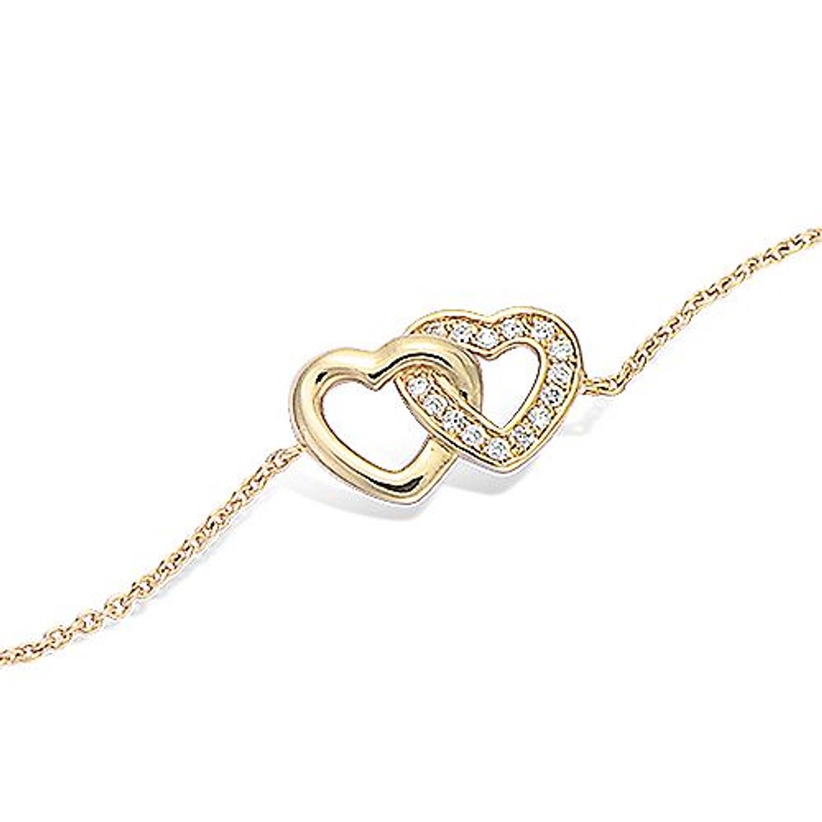 CHIVAL Armband 18K Verguld Goud "Eternal Hearts" – Luxe, Hypoallergeen, Zirkonia, Hartje, Cadeau voor Haar, Liefde, Romantiek, Geschenkverpakking, Sieraad, Kerst