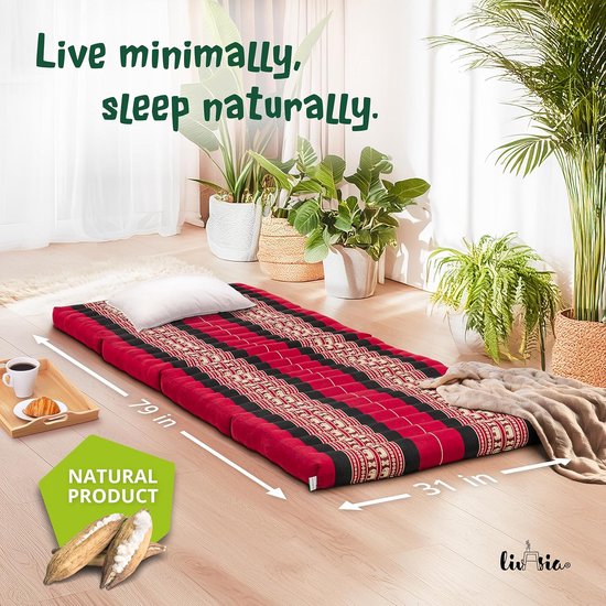 Duurzame klapmatras 200x80 cm - Ecologische gastenmatras voor yoga en buitengebruik — afbeelding 4