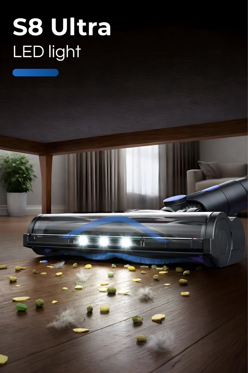 MYBOT S8 Ultra - Steelstofzuiger met Dweilfunctie - 430W - 30Kpa - 3 Zuigniveaus - Vacuum Cleaner - Steelstofzuiger Draadloos - Zonder Zak - Op Accu — afbeelding 6