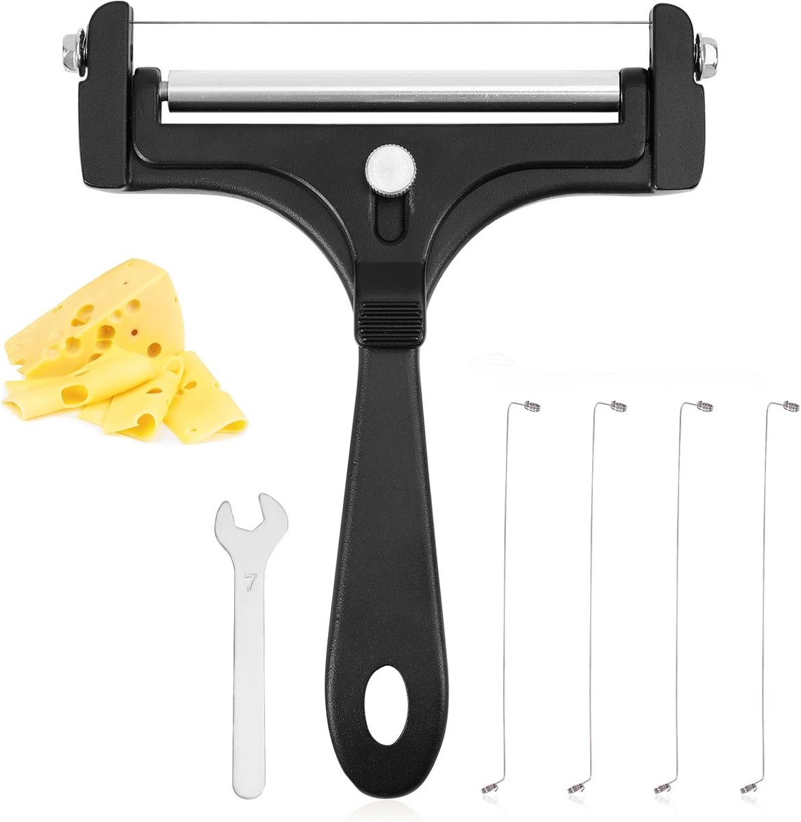 Verstelbare Kaasschaaf Set met 4 Reserve Snijdraden voor Boter en Mozzarella