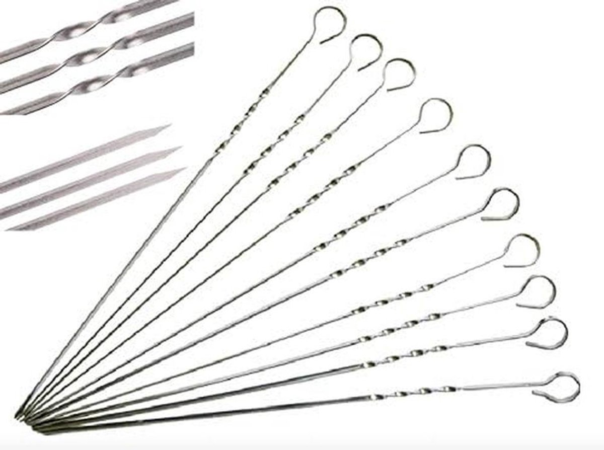 Grillspiesen metaal 60 cm - 30 stuks voor sate en barbecuegerei