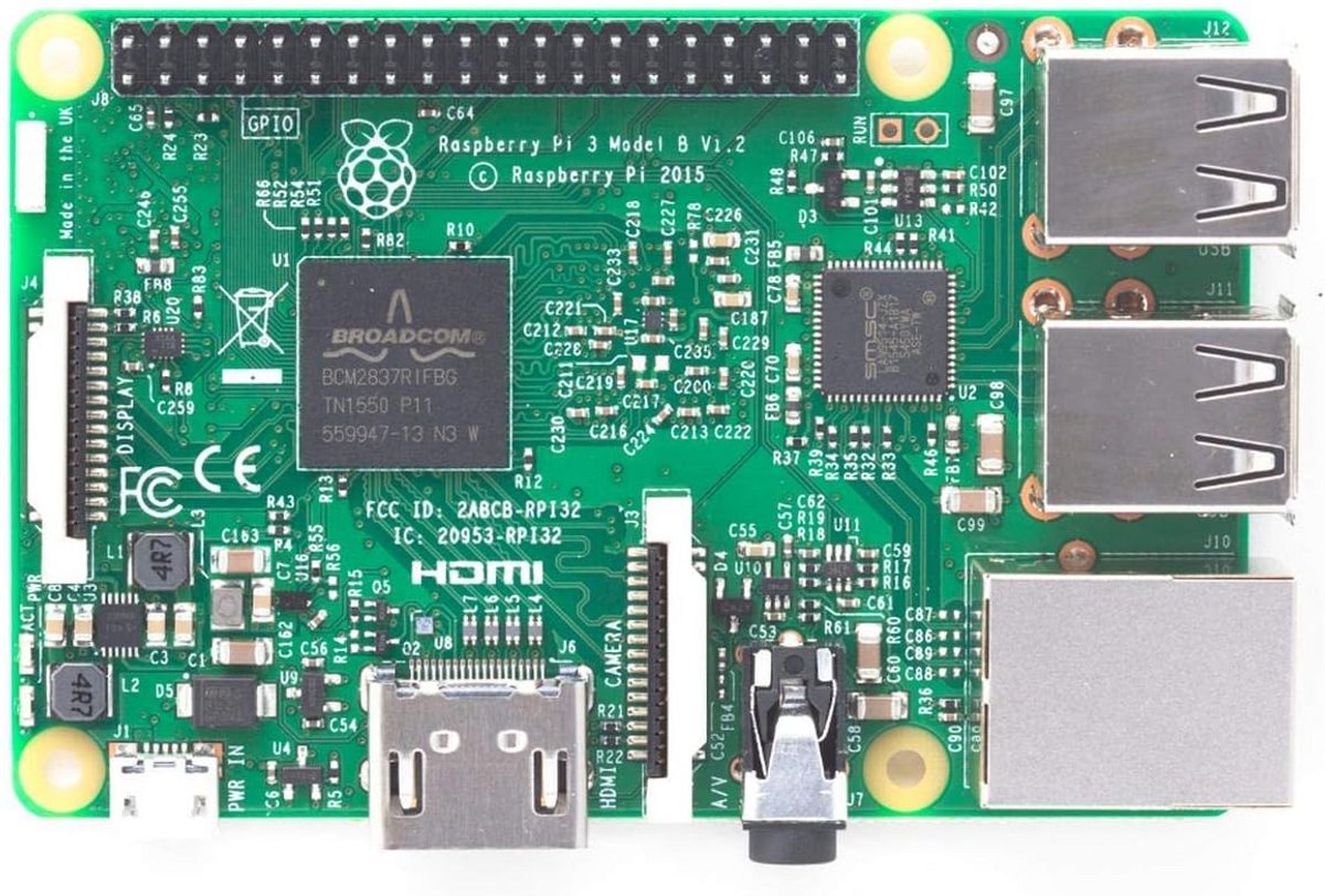 Raspberry Pi 3 Model B - 1.2 GHz Quad-Core - 1 GB RAM - met Bluetooth en WiFi - Enkelboardcomputer voor Projecten en Leren