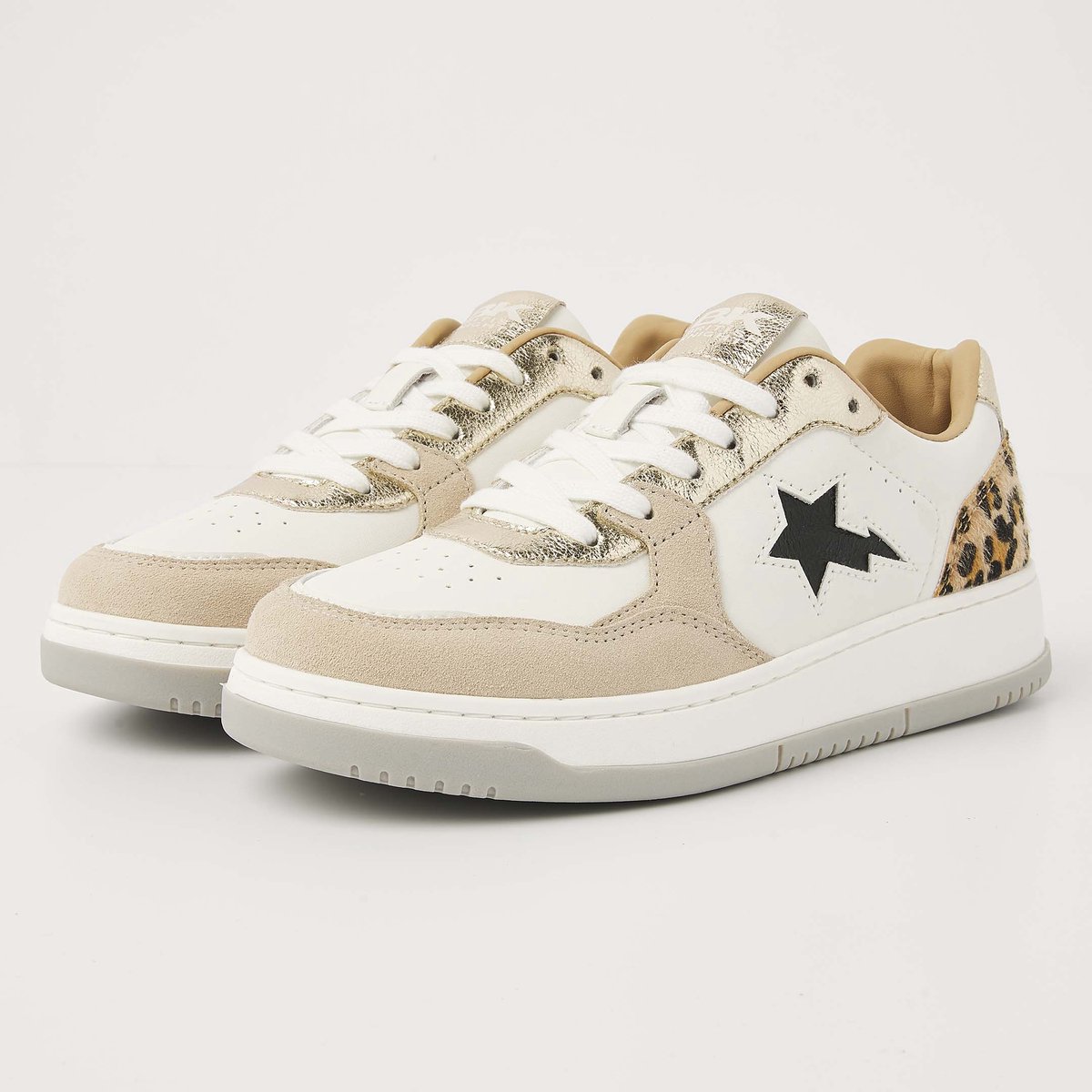 British Knights - Allure Dames Sneakers Laag - Maat 41 - Wit/Goud/Licht grijs - Vrouwen Schoenen