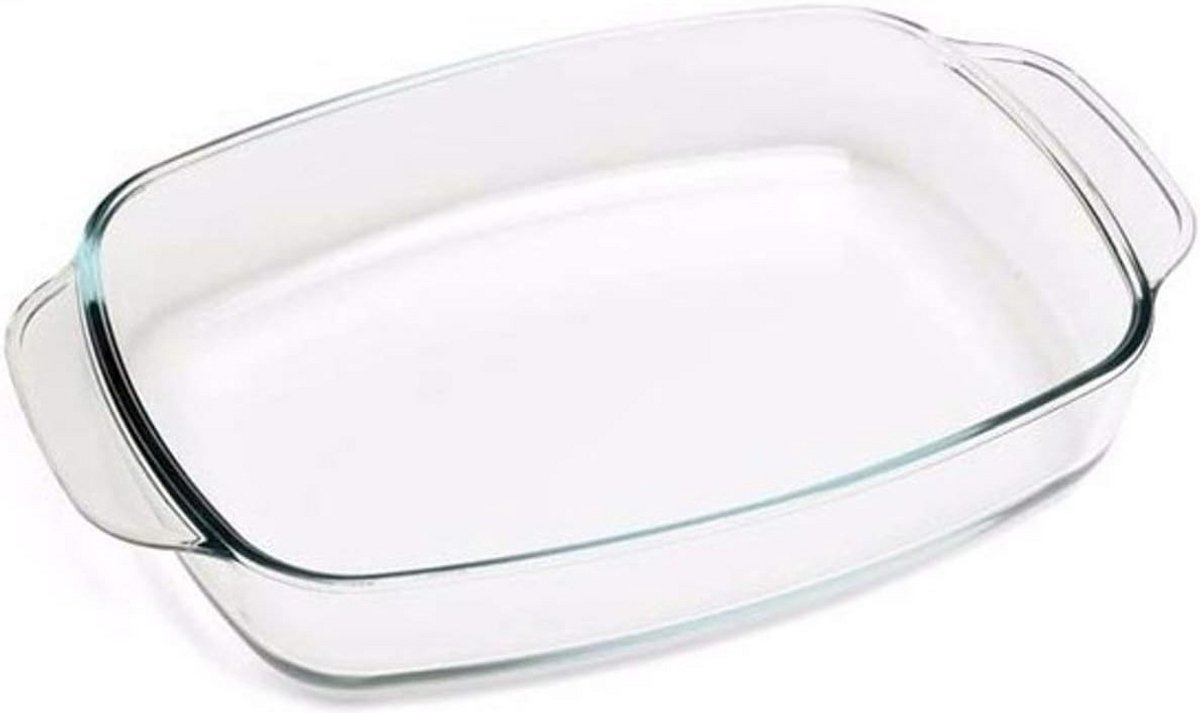 Glazen Ovenschaal Rechthoekig Helder - 2,3 Liter - 33,5 x 21,5 cm - Hittebestendig
