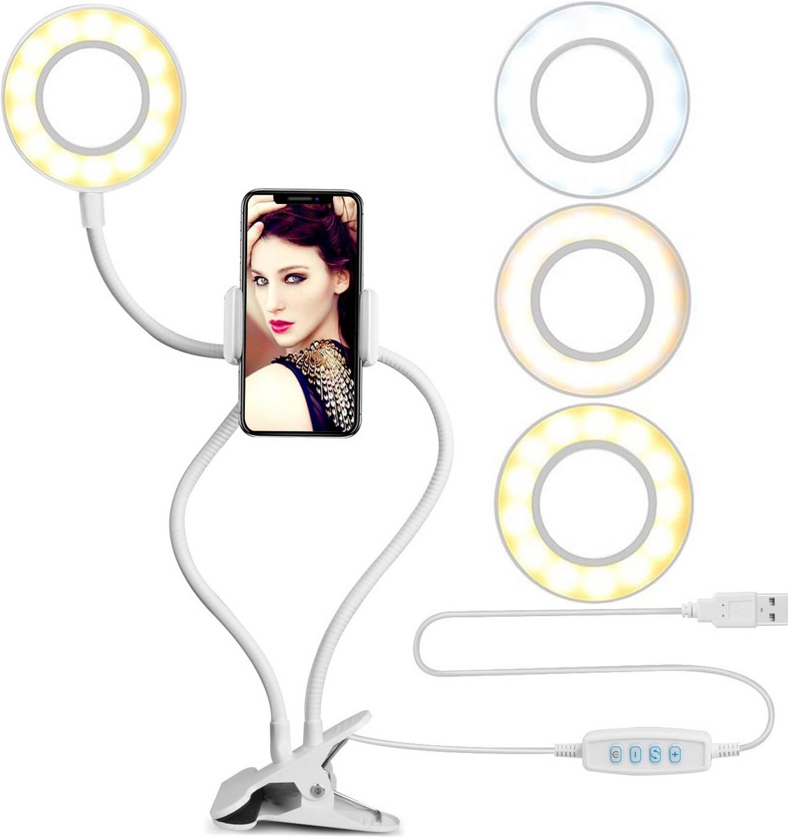 Verstelbare Telefoon Statief 127cm Lichtgewicht Aluminium voor Smartphone, Tablet en Camera