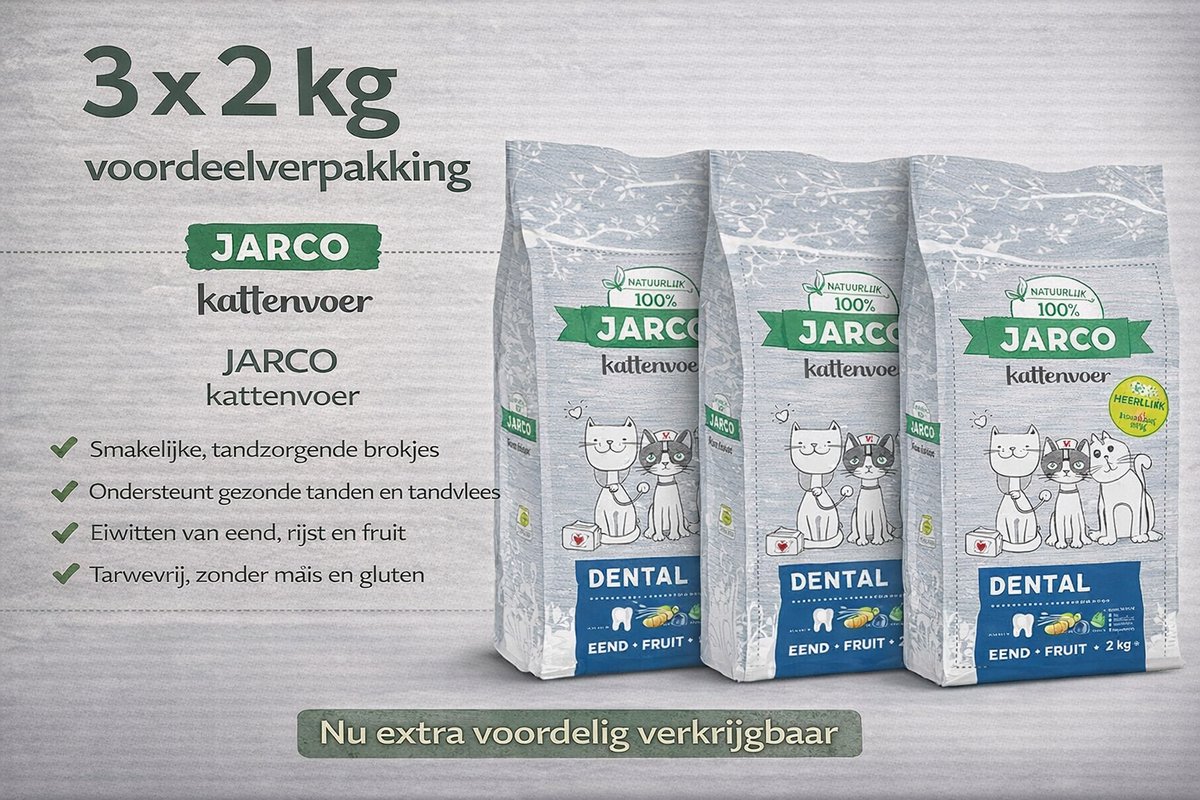 Jarco Jarco Premium Cat Vers Dental - 3x 2kg Voordeelverpakking