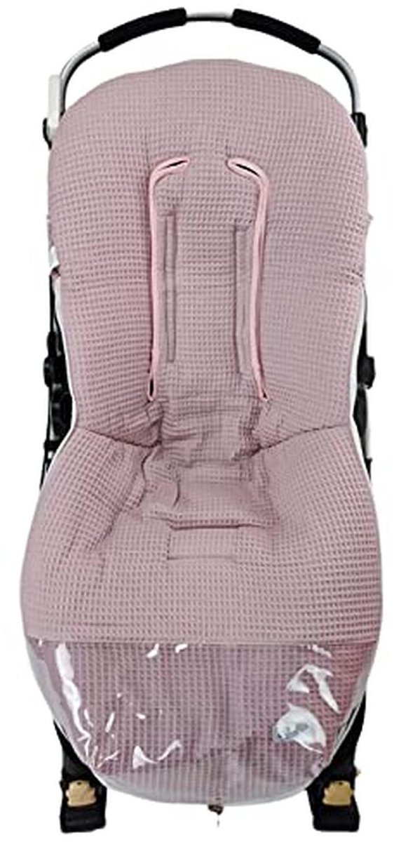 Universele Voetenzak voor Kinderwagen en Buggy - Wafel Piqué Roze van Universele — afbeelding 2