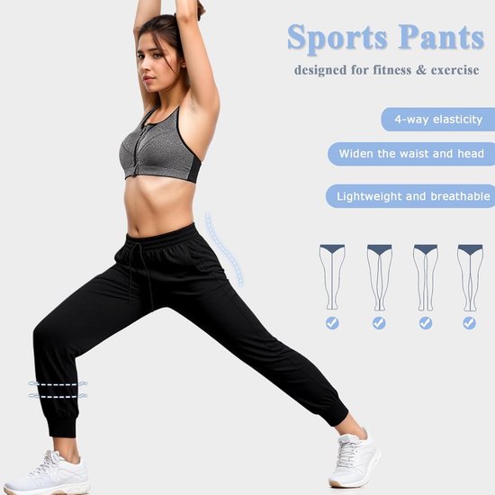 Dames Joggingbroek Hoge Taille Elastisch Trainingsbroek voor Sport en Yoga — afbeelding 2