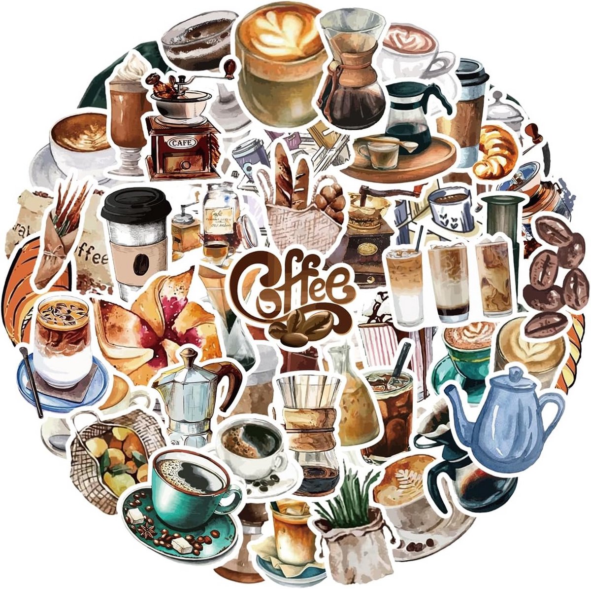 50x Waterdichte Vinyl Stickers - Voor Laptop, Waterfles, Koffer, Telefoon & Scraplbook