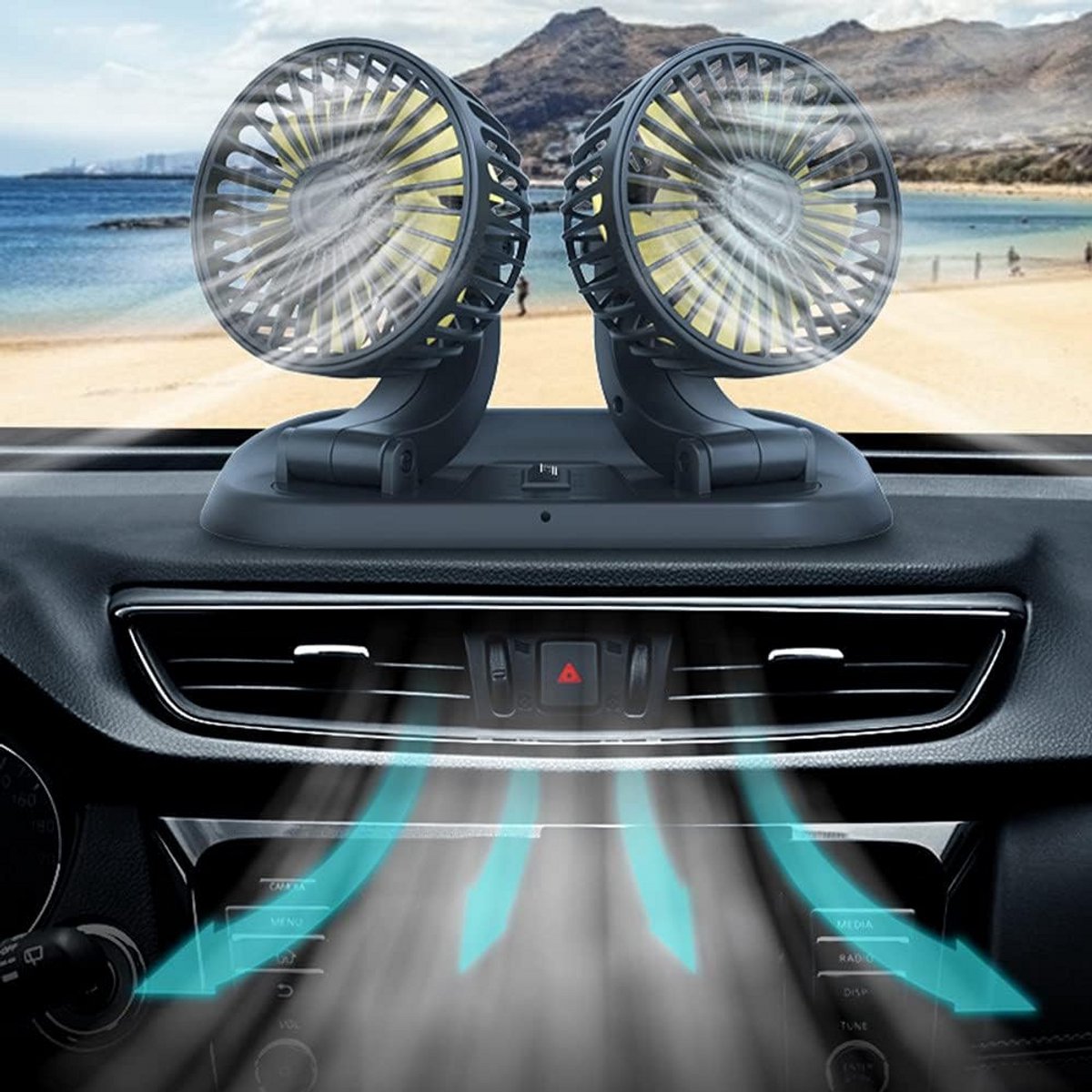 Krachtige USB Mini Ventilator - 360° Draaibaar & 2 Snelheden | Tafel, Auto, Kantoor & Camping - afbeelding 1