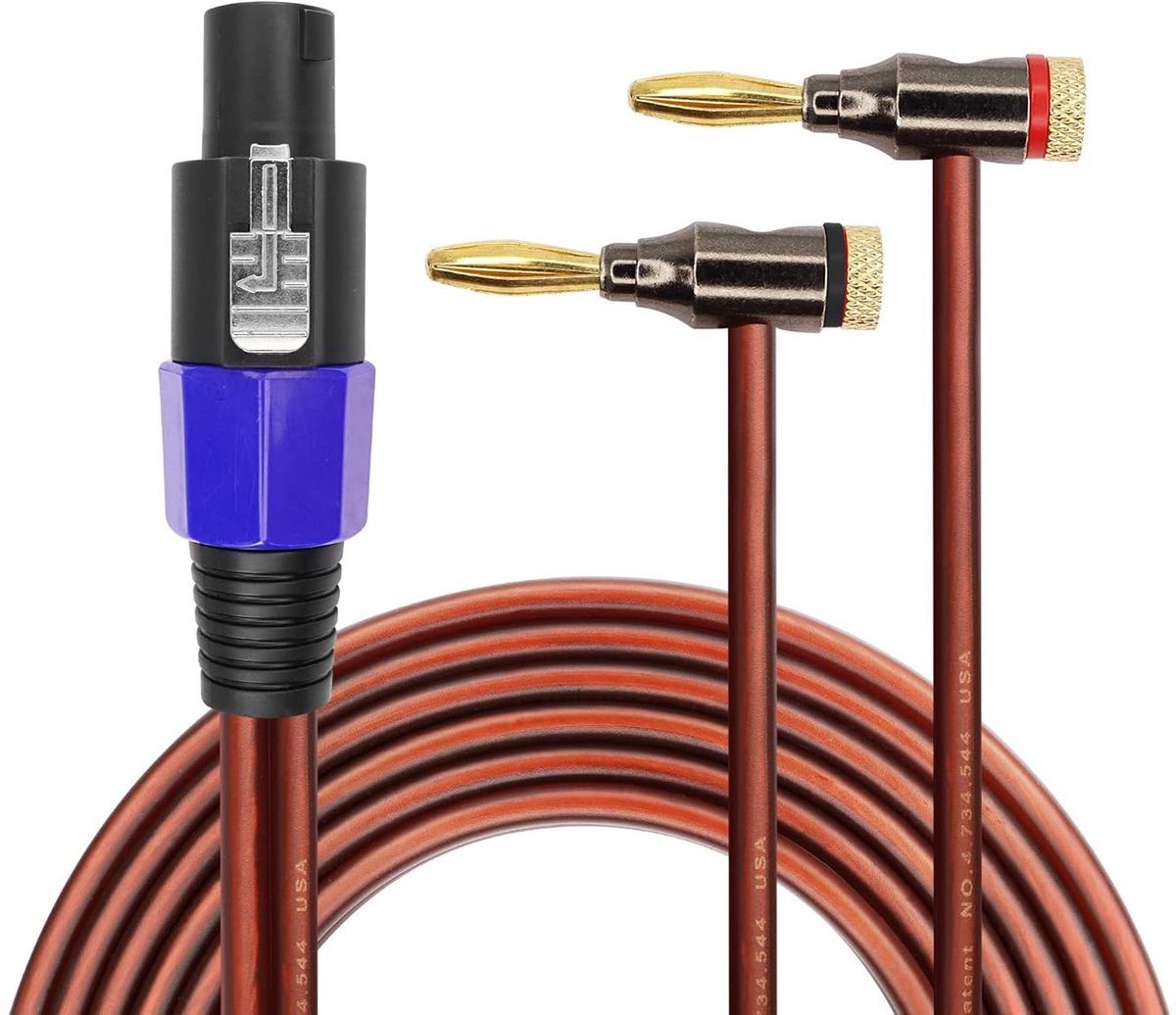 Luidsprekerkabel met Dubbele Banaanstekker naar Speakon - Audio Kabel voor Versterker en Speakers