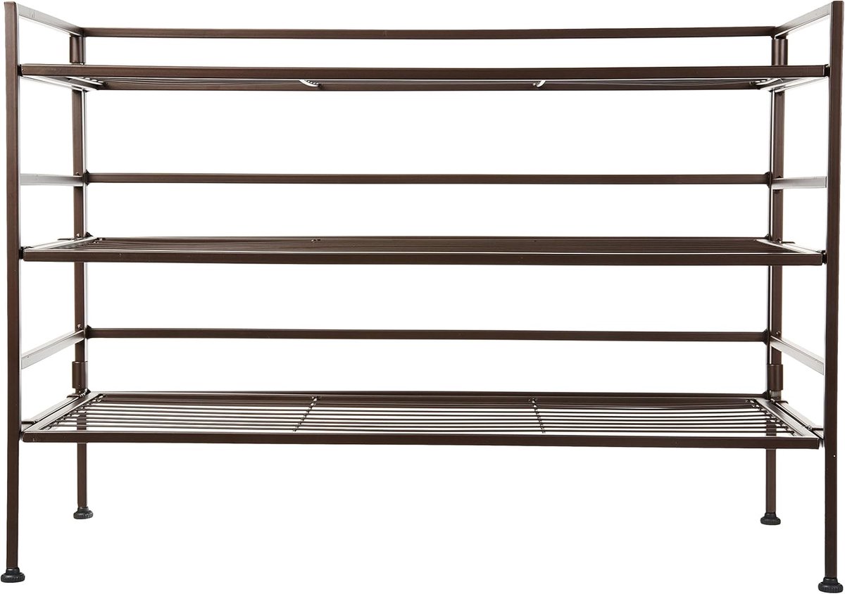 Candala 3-laags schoenenrek voor 9 paar, 67,8 x 32 x 47,5 cm, bruin