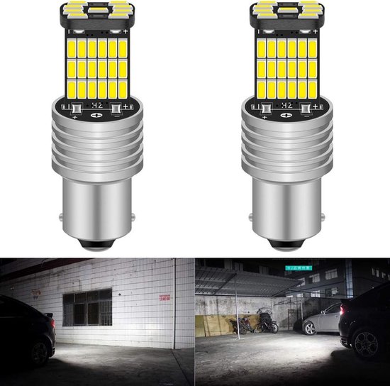 Set van 2 Canbus LED Lampen Wit 1156 P21W BA15S Decoder voor ...