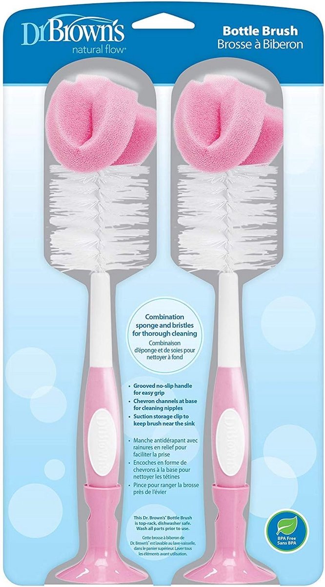 Flesborstel Set (2 stuks) - Silicone & Rubber - Voor Babyflessen en Spenen - BPA-Vrij