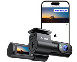 A4 Dual Dashcam voor auto - Ultra 4K & 1080P Dashcam - Voor en Achter Camera - WiFi en GPS - 3 inch met App - Full HD achter camera - FullHD resolutie - Night vision - G-sensor - loop recording