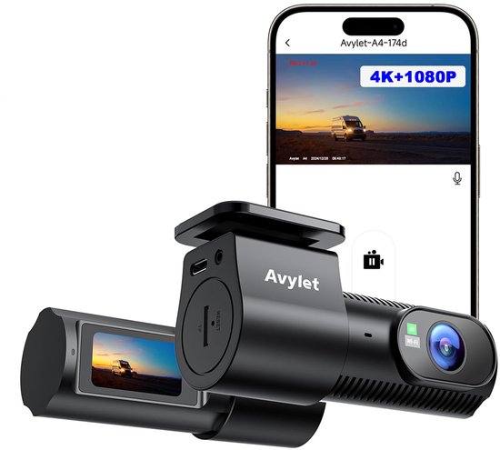 CHORTAU Dashcam Auto Vorne Hinten 4K 1080P, WiFi Dash Cam 3 Zoll LCD Anzeige mit 64GB SD Karte, Dual Auto Kamera mit APP Steuerung, Super Nachtsicht, WDR, G-Sensor, Loop-Aufnahme, Parküberwachung