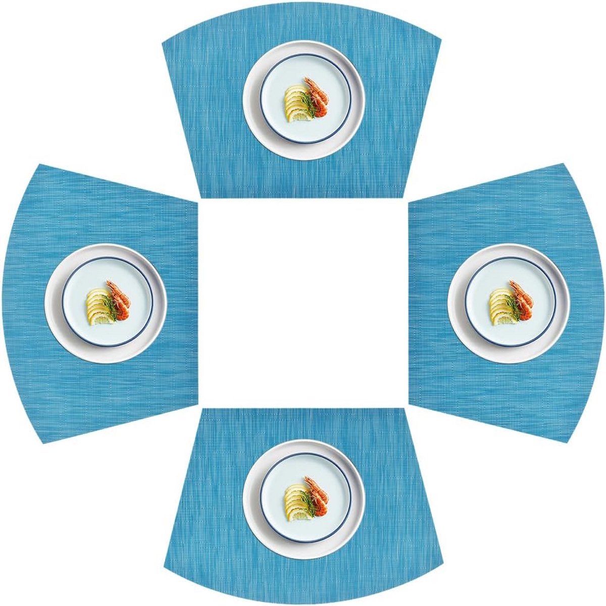 Set van 4 Ronde Placemats - Duurzaam PVC, Gemakkelijk te Reinigen