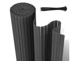 PVC Tuinscherm voor Privacy – Tuinafscheiding & Balkonscherm voor Tuin en Balkon - grijs 0.9x4m