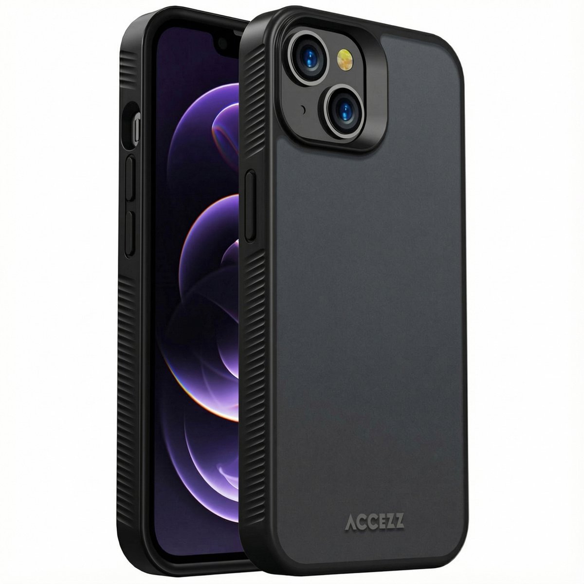 Accezz Hoesje Geschikt voor iPhone 14 Hoesje - Accezz Rugged Frosted Backcover - Zwart