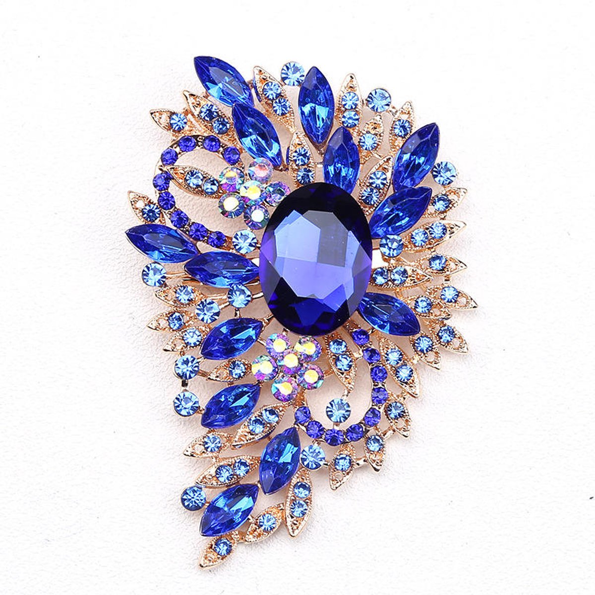 Bloembroche - Elegante Broche met Kristallen | Twinolo