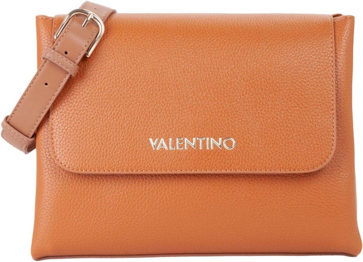 Crossbody Tas voor Dames met Flap | Wit en Cognac