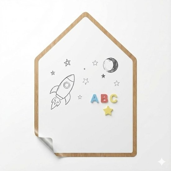Autocollant Mural Magnétique pour Enfants – 50×60 cm Affiche de Jeu & d'Apprentissage Blanche – Tableau de Jeu Magnétique Réutilisable pour Chambre d'Enfant, École & Coin de Jeu