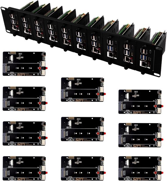 1U-Rack-Kit für Raspberry Pi 4 - 19-Zoll-Rackmontage - bis zu 4