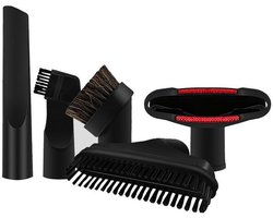 5-delig stofzuiger hulpstukken set - geschikt voor Miele - AEG - Karcher - Bosch - Numatic - Nilfisk - meubelborstel - spleetzuigmond - stofzuigermond - stofzuigermondstuk - stofzuigervoet - borstel - universeel zuigmond